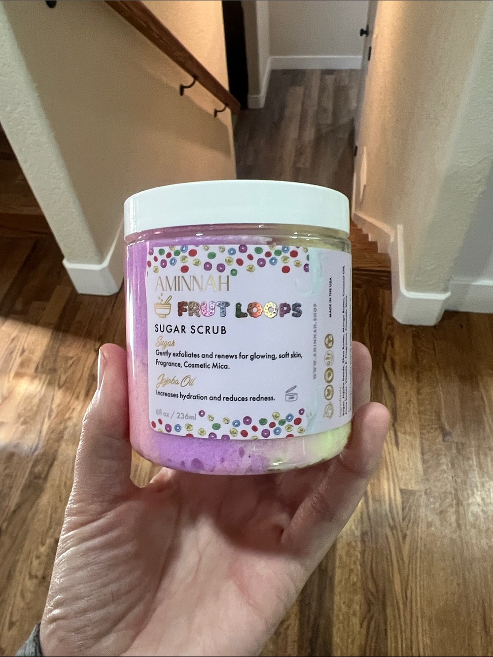 New AMINNAH Skincare “Frut Loops” Sugar Scrub